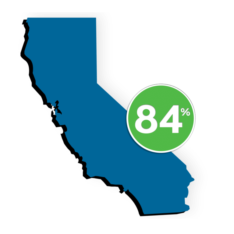 Outline of California with 2024 EnviroVoters' Scorecard results